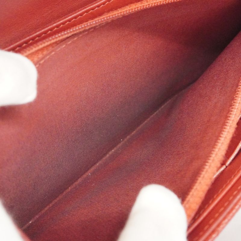 Chanel Long Wallet CC Filigree Caviar Skin Red Gold Hardware Women