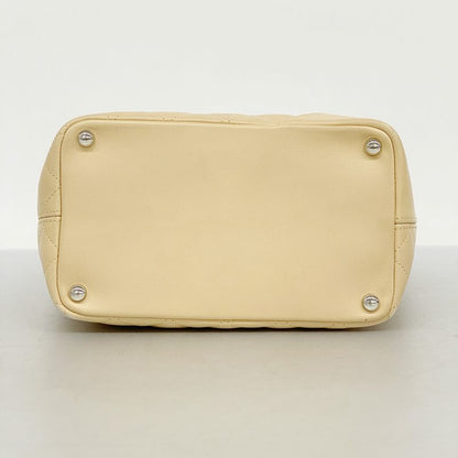 Chanel Tote Bag Cambon Lambskin Beige Silver Hardware Women