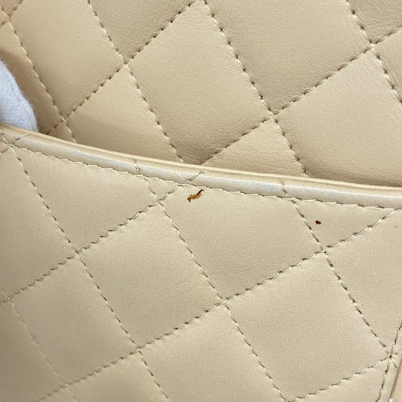 Chanel Tote Bag Cambon Lambskin Beige Silver Hardware Women