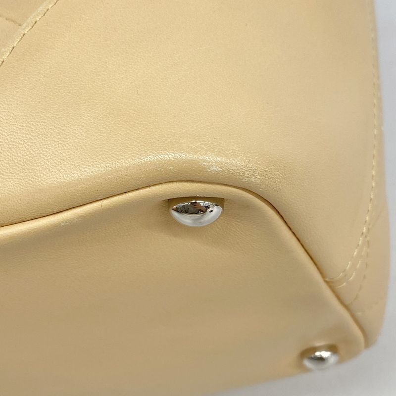 Chanel Tote Bag Cambon Lambskin Beige Silver Hardware Women