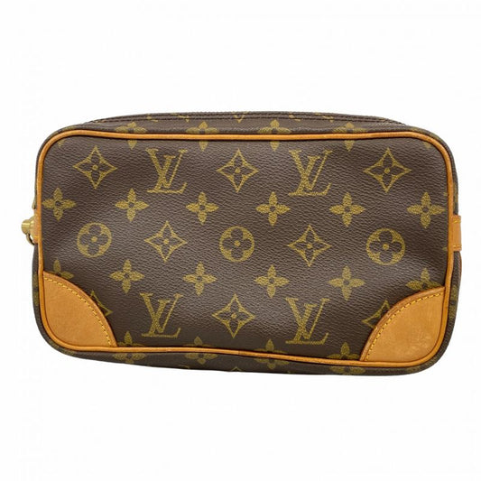 Louis Vuitton Clutch Bag Monogram Marly Dragonne PM M51827 Brown Men's
