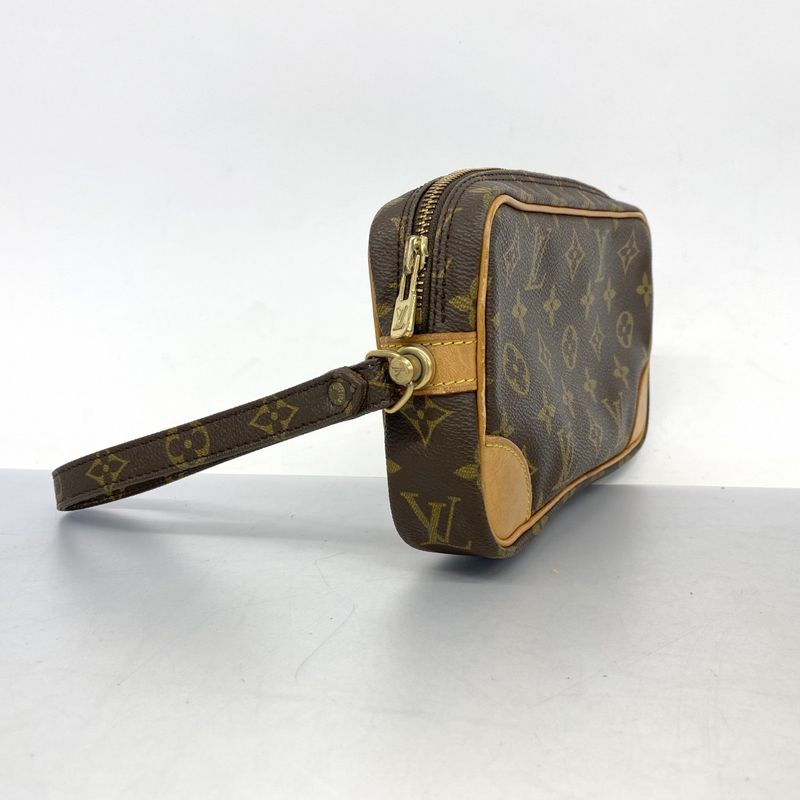 Louis Vuitton Clutch Bag Monogram Marly Dragonne PM M51827 Brown Men's