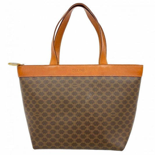Celine Handbag Macadam PVC Brown Gold Hardware Women