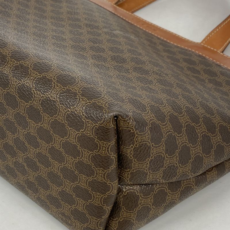 Celine Handbag Macadam PVC Brown Gold Hardware Women