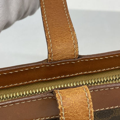 Celine Handbag Macadam PVC Brown Gold Hardware Women