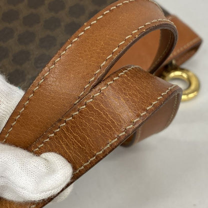 Celine Handbag Macadam PVC Brown Gold Hardware Women