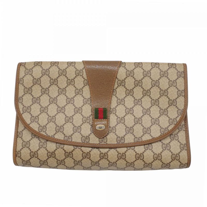 Gucci Clutch Bag GG Supreme/sherry Line 89 01 031 PVC Brown Ladies