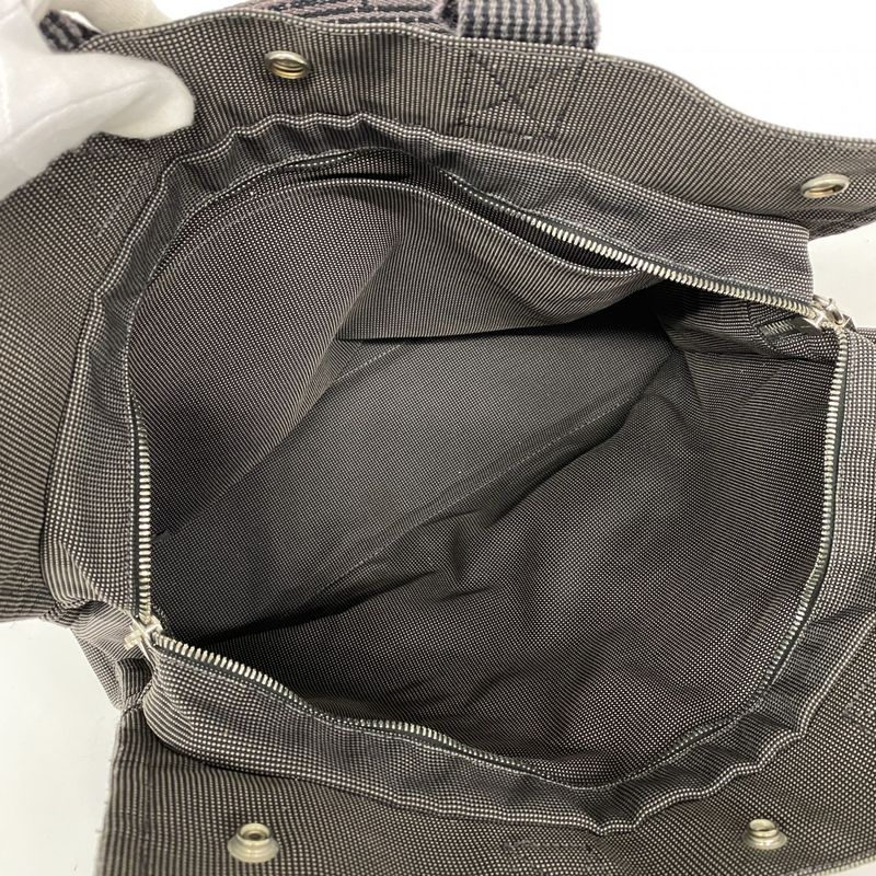 Hermes Tote Bag Her Line MM Canvas Gray Silver Hardware Women