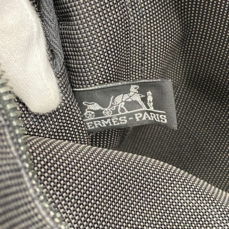 Hermes Tote Bag Her Line MM Canvas Gray Silver Hardware Women