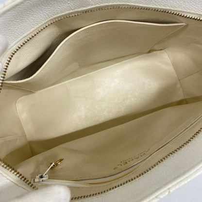 Chanel Tote Bag Revival Tote Caviar Skin White Gold Hardware Women's