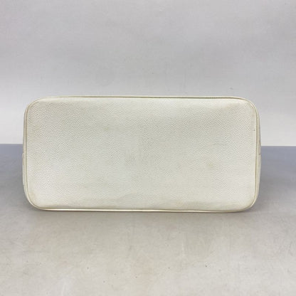 Chanel Tote Bag Revival Tote Caviar Skin White Gold Hardware Women's