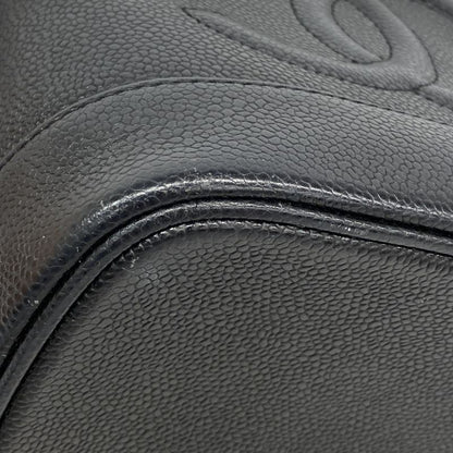 Chanel Vanity Bag Caviar Skin Black Gold Hardware Women