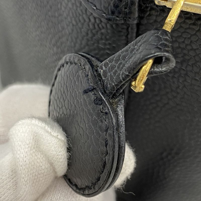 Chanel Vanity Bag Caviar Skin Black Gold Hardware Women