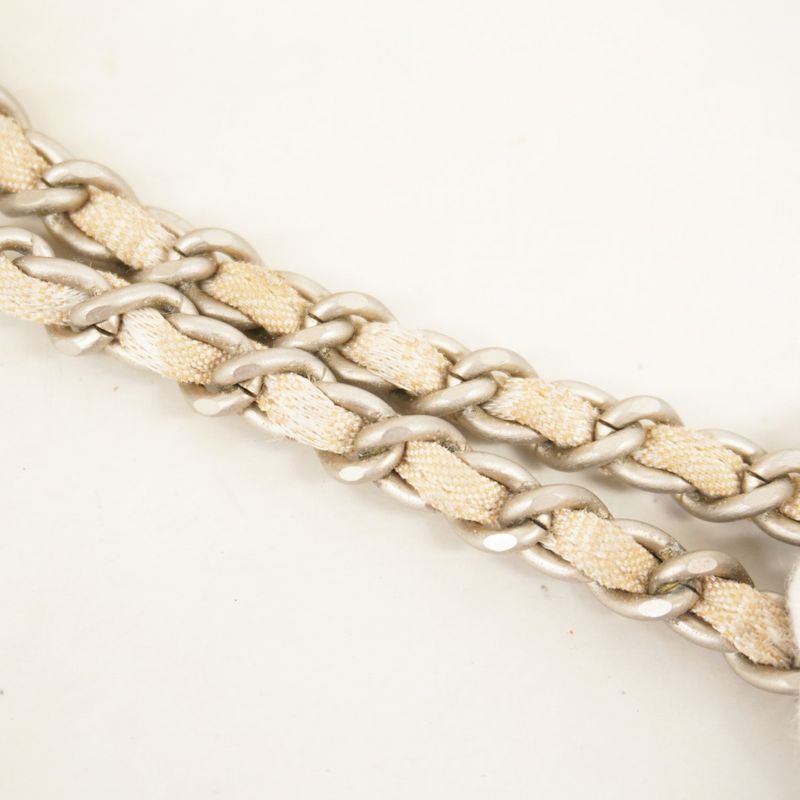 Chanel Shoulder Bag Chocobar New Travel Canvas Beige Silver Hardware Women