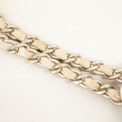 Chanel Shoulder Bag Chocobar New Travel Canvas Beige Silver Hardware Women