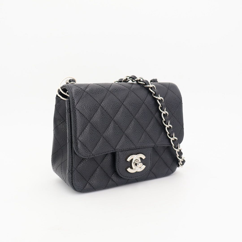 Chanel Mini Matelasse Caviar Skin Single Flap Single Chain Bag