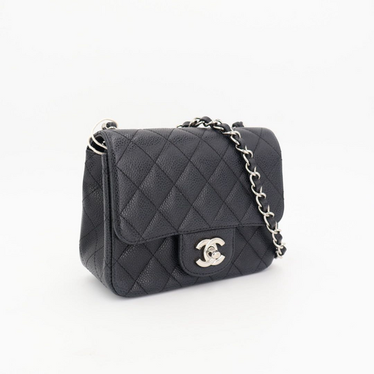 Chanel Mini Matelasse Caviar Skin Single Flap Single Chain Bag