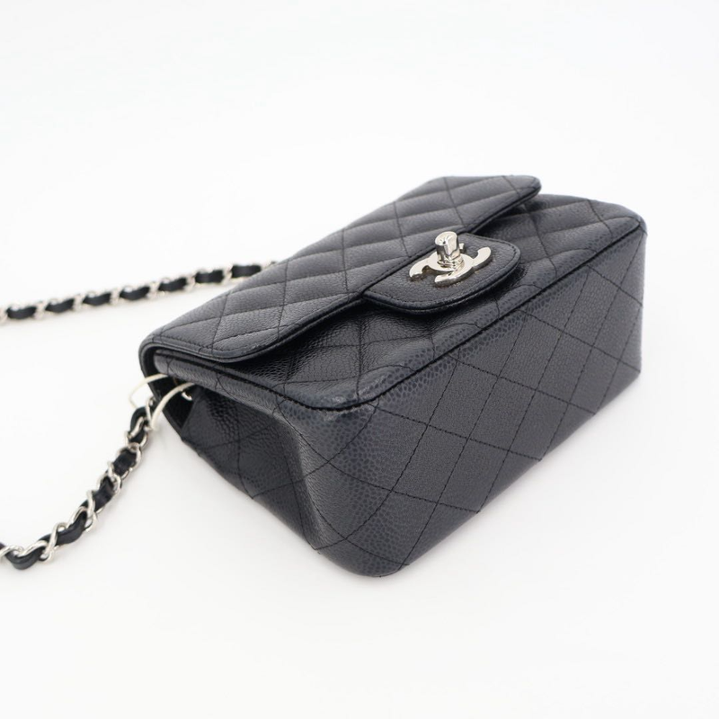 Chanel Mini Matelasse Caviar Skin Single Flap Single Chain Bag