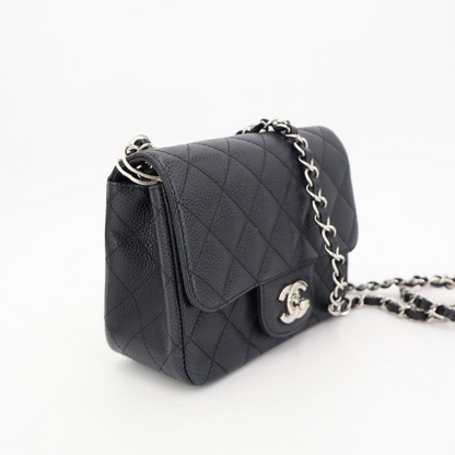 Chanel Mini Matelasse Caviar Skin Single Flap Single Chain Bag