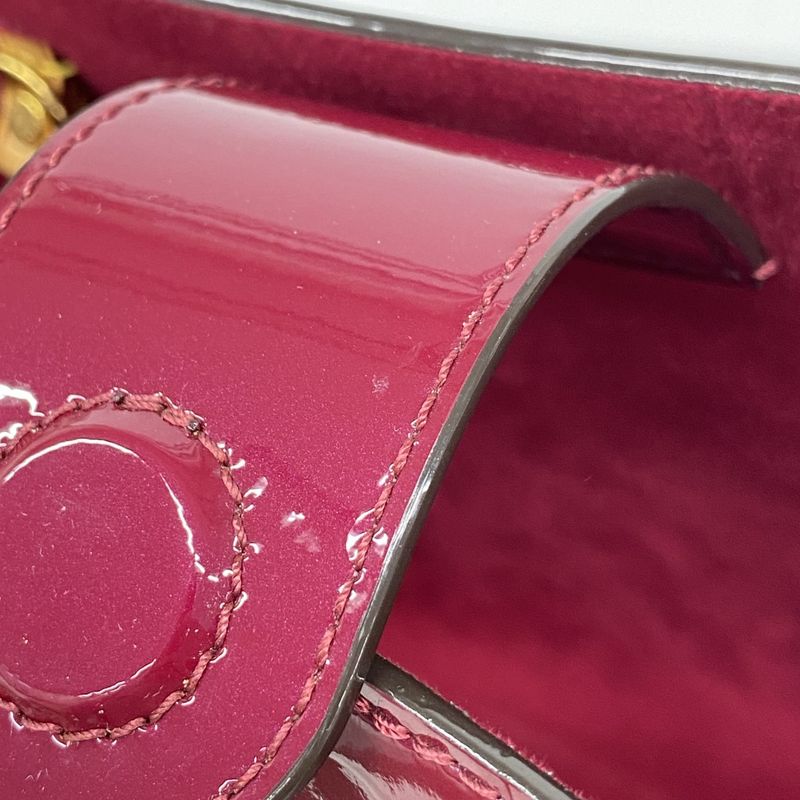 Louis Vuitton Shoulder Bag Vernis Long Beach PM M90480 Magenta Women's