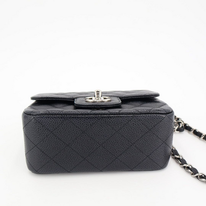 Chanel Mini Matelasse Caviar Skin Single Flap Single Chain Bag
