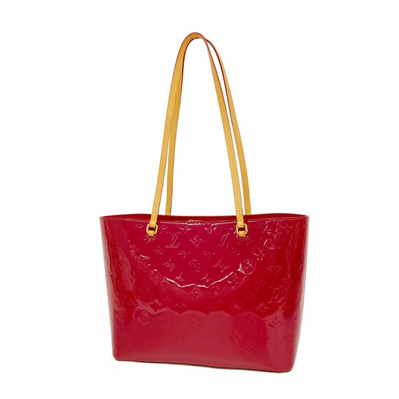 Louis Vuitton Shoulder Bag Vernis Long Beach PM M90480 Magenta Women's