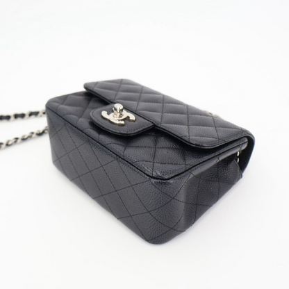 Chanel Mini Matelasse Caviar Skin Single Flap Single Chain Bag