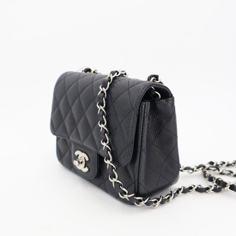 Chanel Mini Matelasse Caviar Skin Single Flap Single Chain Bag