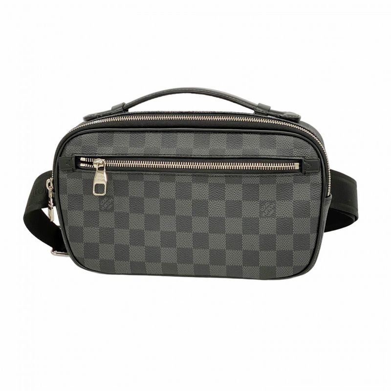 Louis Vuitton Body Bag Damier Graphite Ambler N41289 Black Men's