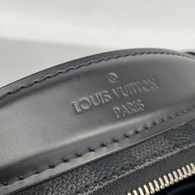 Louis Vuitton Body Bag Damier Graphite Ambler N41289 Black Men's