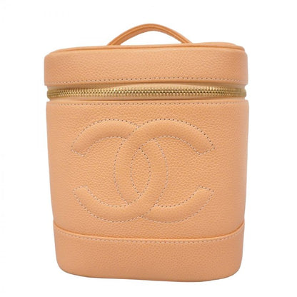 Chanel Vanity Bag Caviar Skin Salmon Pink Gold Hardware Women