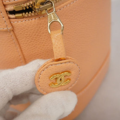 Chanel Vanity Bag Caviar Skin Salmon Pink Gold Hardware Women