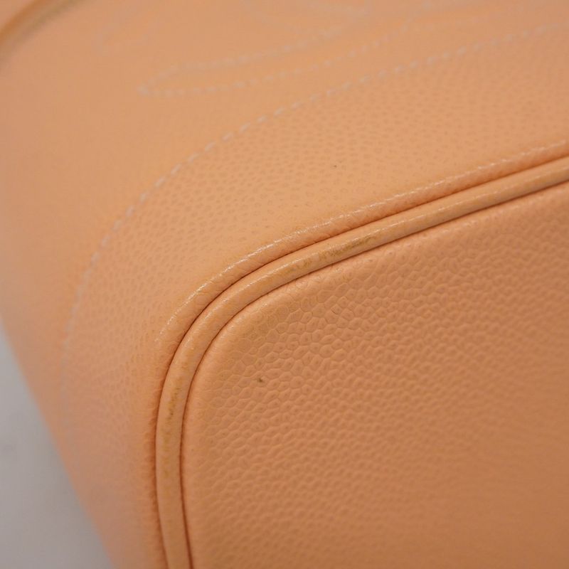 Chanel Vanity Bag Caviar Skin Salmon Pink Gold Hardware Women
