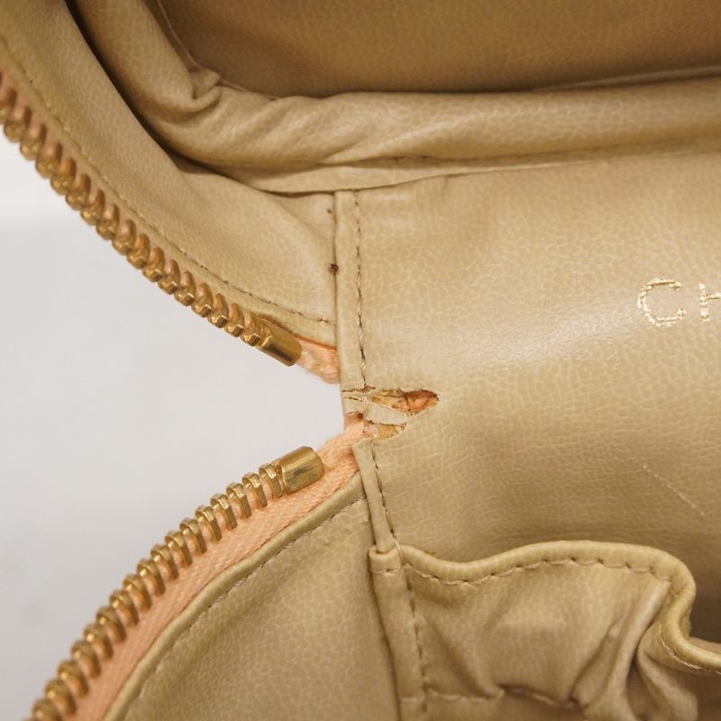 Chanel Vanity Bag Caviar Skin Salmon Pink Gold Hardware Women