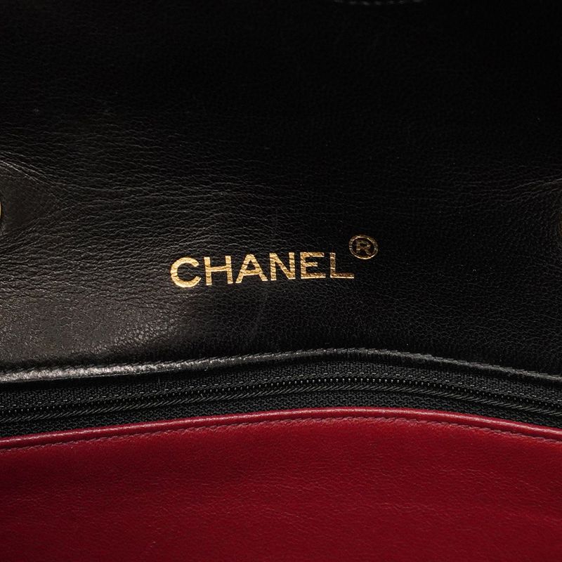 Chanel Shoulder Bag V-stitched Lambskin Black Gold Hardware Women