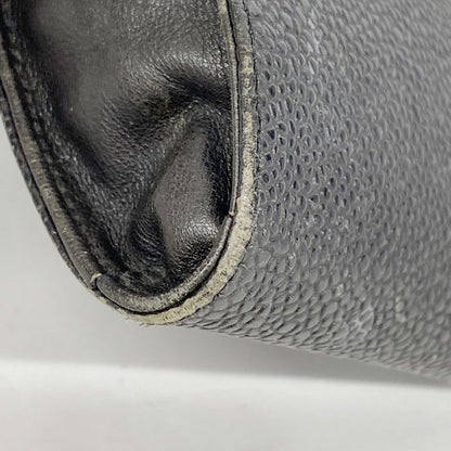 Chanel Shoulder Bag Caviar Skin Black Gold Hardware Women