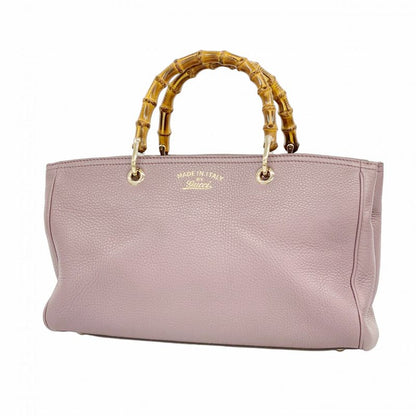 Gucci Handbag Bamboo 323660 Leather Purple Gold Hardware Women
