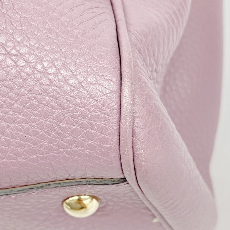 Gucci Handbag Bamboo 323660 Leather Purple Gold Hardware Women