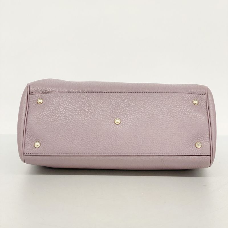 Gucci Handbag Bamboo 323660 Leather Purple Gold Hardware Women