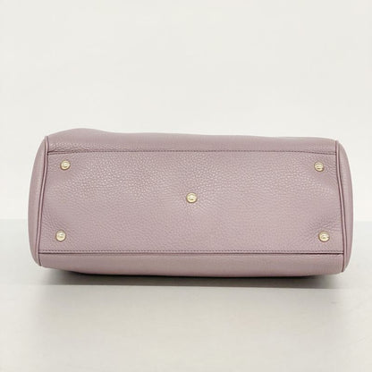 Gucci Handbag Bamboo 323660 Leather Purple Gold Hardware Women