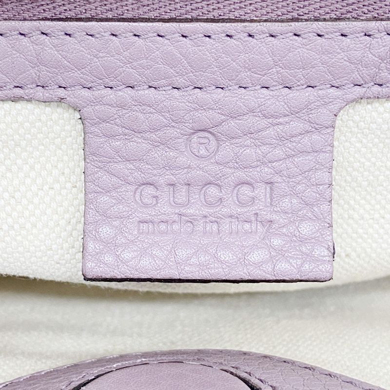 Gucci Handbag Bamboo 323660 Leather Purple Gold Hardware Women