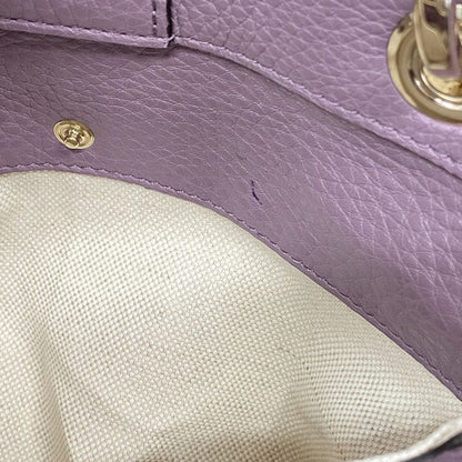 Gucci Handbag Bamboo 323660 Leather Purple Gold Hardware Women