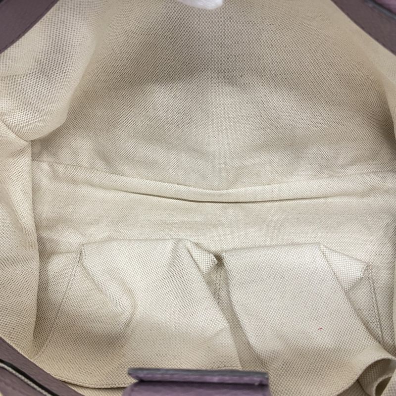 Gucci Handbag Bamboo 323660 Leather Purple Gold Hardware Women