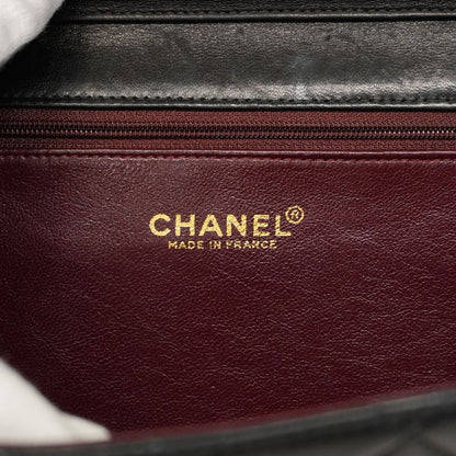Chanel Shoulder Bag Matelasse Lambskin Black Gold Hardware Women
