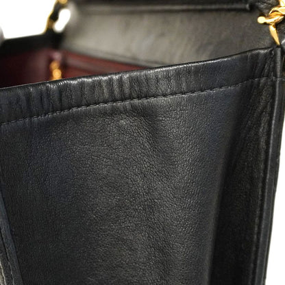 Chanel Shoulder Bag Matelasse Lambskin Black Gold Hardware Women