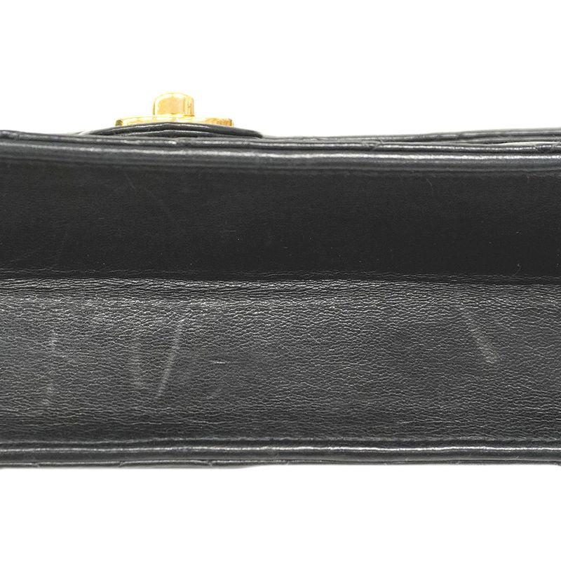 Chanel Shoulder Bag Matelasse Lambskin Black Gold Hardware Women