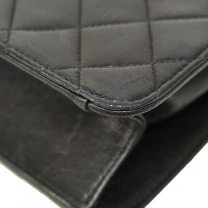 Chanel Shoulder Bag Matelasse Lambskin Black Gold Hardware Women