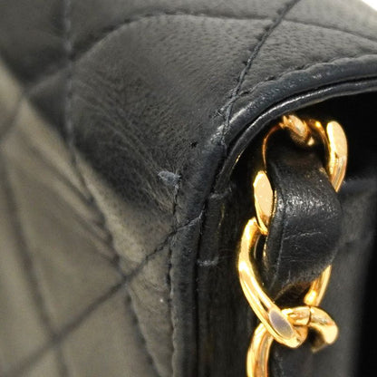 Chanel Shoulder Bag Matelasse Lambskin Black Gold Hardware Women