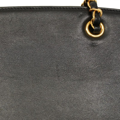 Chanel Handbag Leather Black Gold Hardware Women