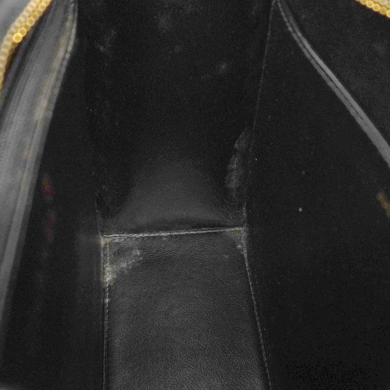 Chanel Handbag Leather Black Gold Hardware Women